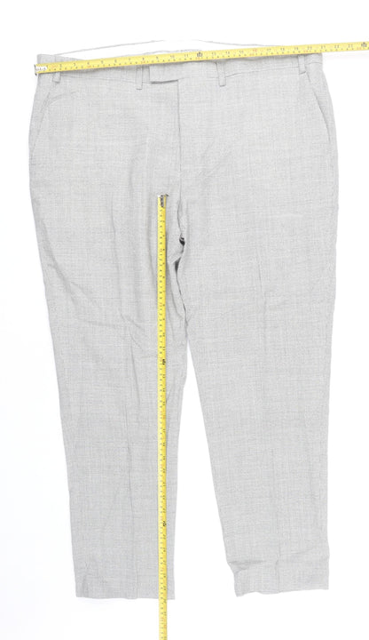 Marks and Spencer Men's Grey Check Wool Dress Pants 42W 31L Classic Fit
