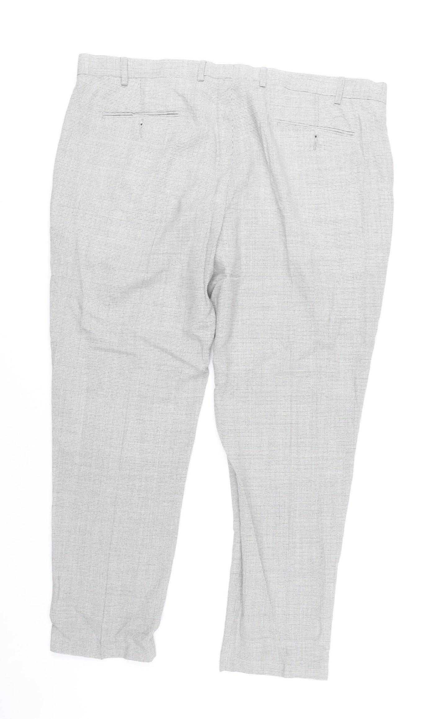 Marks and Spencer Men's Grey Check Wool Dress Pants 42W 31L Classic Fit