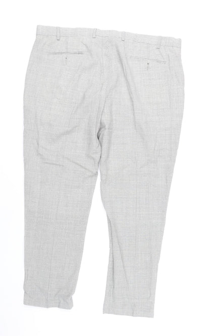 Marks and Spencer Men's Grey Check Wool Dress Pants 42W 31L Classic Fit