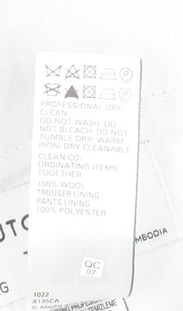 Marks and Spencer Men's Grey Check Wool Dress Pants 42W 31L Classic Fit