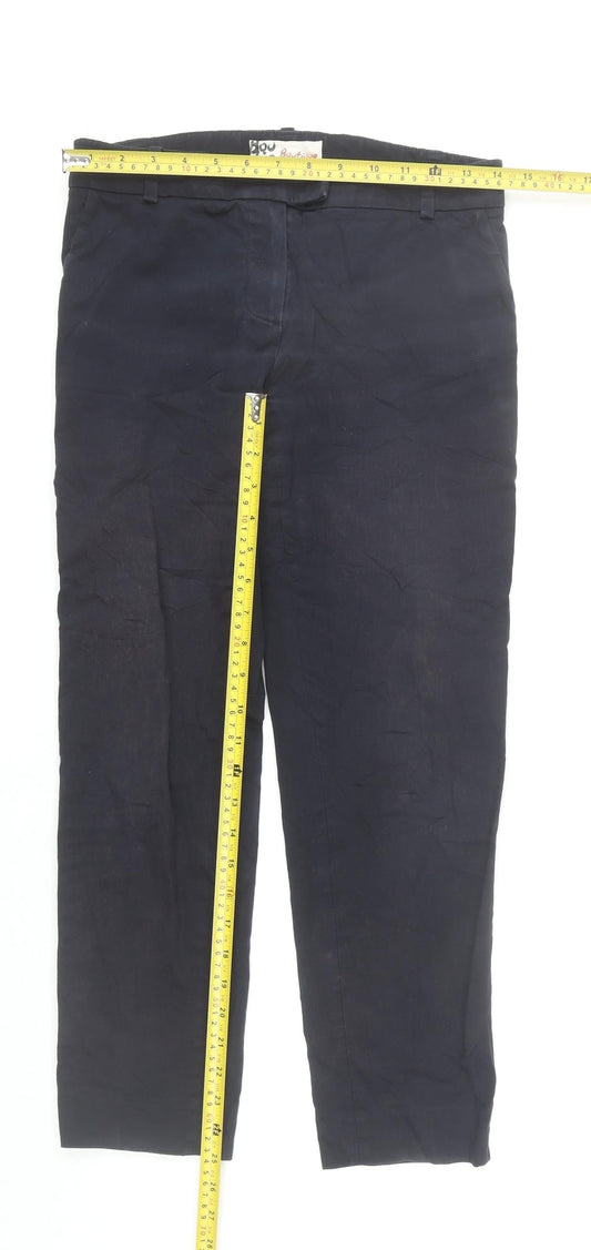 Jaeger Women’s Blue Chino Trousers Size 8 Slim Fit Mid Rise Twill