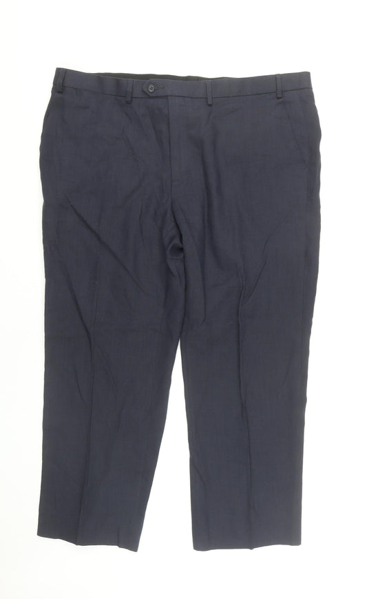 Marks and Spencer Men's Blue 42in Waist 29in Leg Dress Trousers