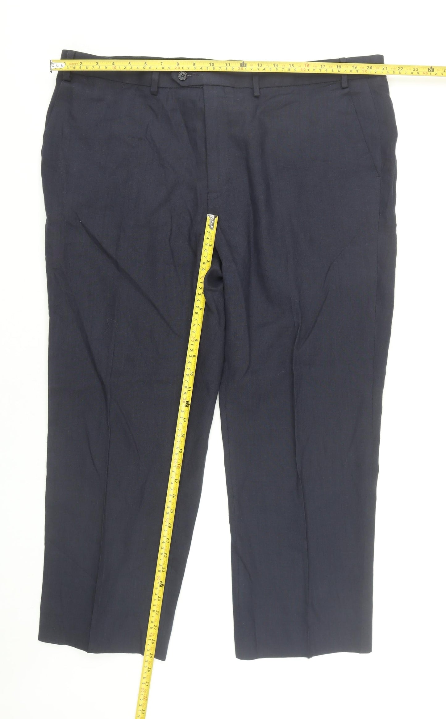 Marks and Spencer Men's Blue 42in Waist 29in Leg Dress Trousers