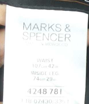 Marks and Spencer Men's Blue 42in Waist 29in Leg Dress Trousers
