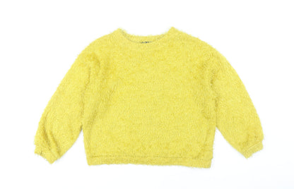 Womens UK Size 8 Bershka Yellow Pullover Jumper
