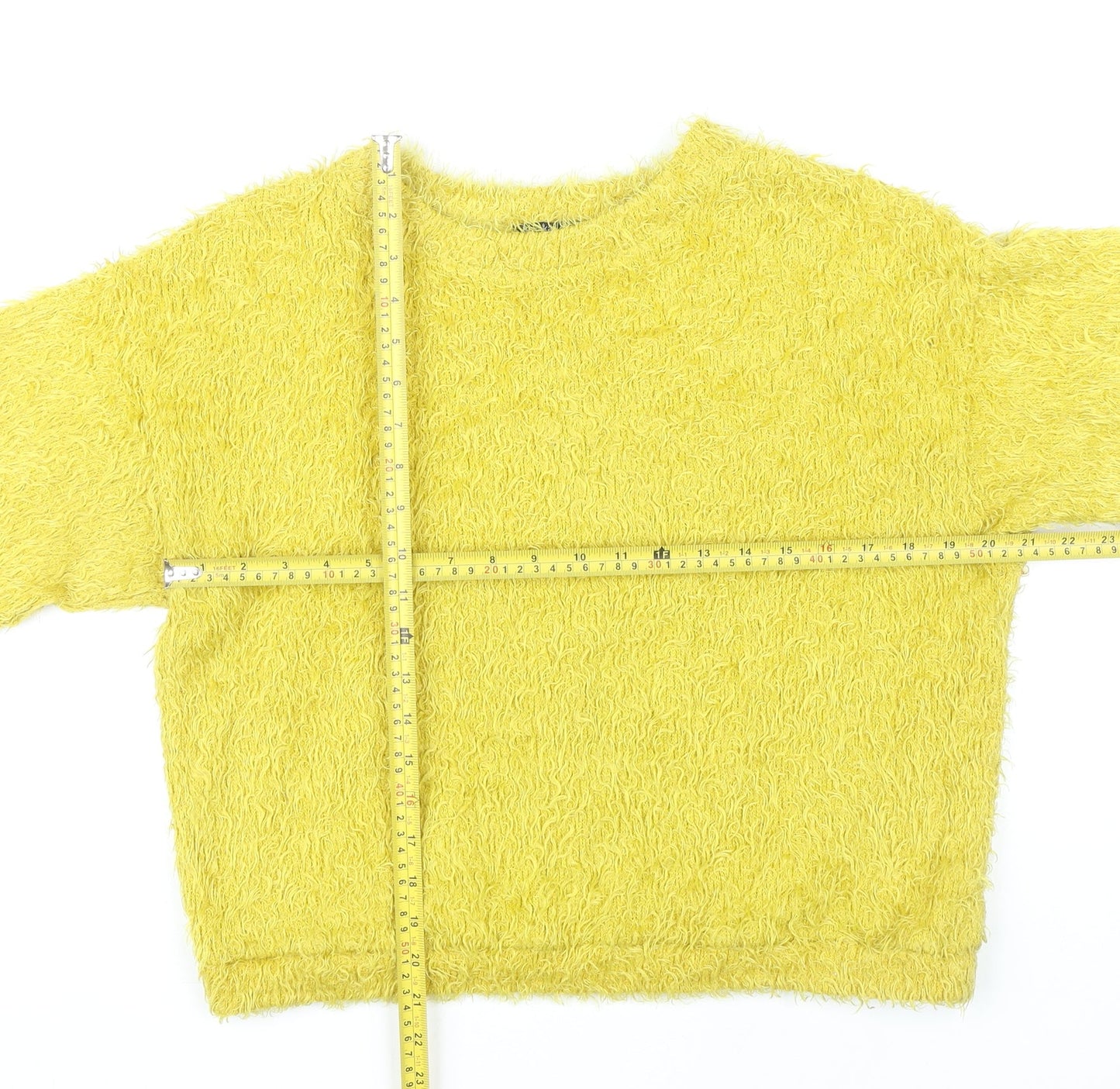 Womens UK Size 8 Bershka Yellow Pullover Jumper