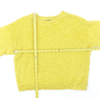 Womens UK Size 8 Bershka Yellow Pullover Jumper