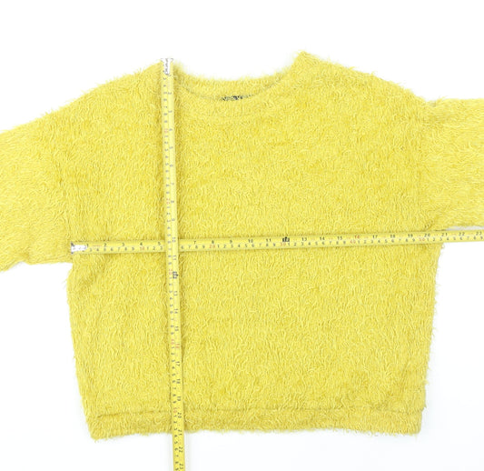 Womens UK Size 8 Bershka Yellow Pullover Jumper