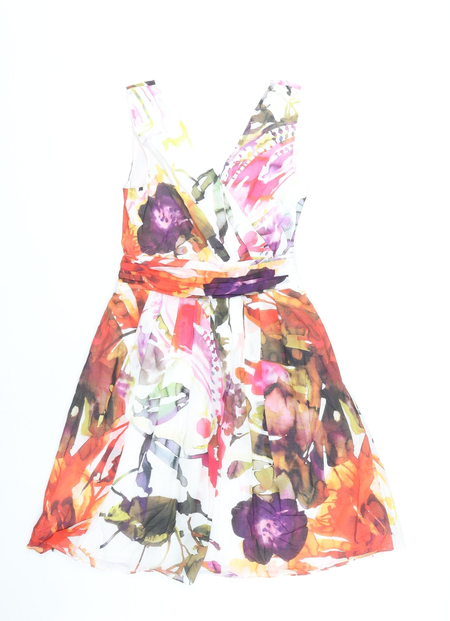 Next Women’s Multicoloured Floral A-Line Knee Length Dress Size 12