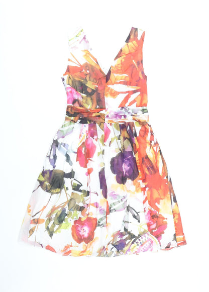 Next Women’s Multicoloured Floral A-Line Knee Length Dress Size 12