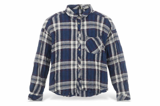 The Roadster Life Co. Boys Blue Plaid Long Sleeve Button-Up Shirt S
