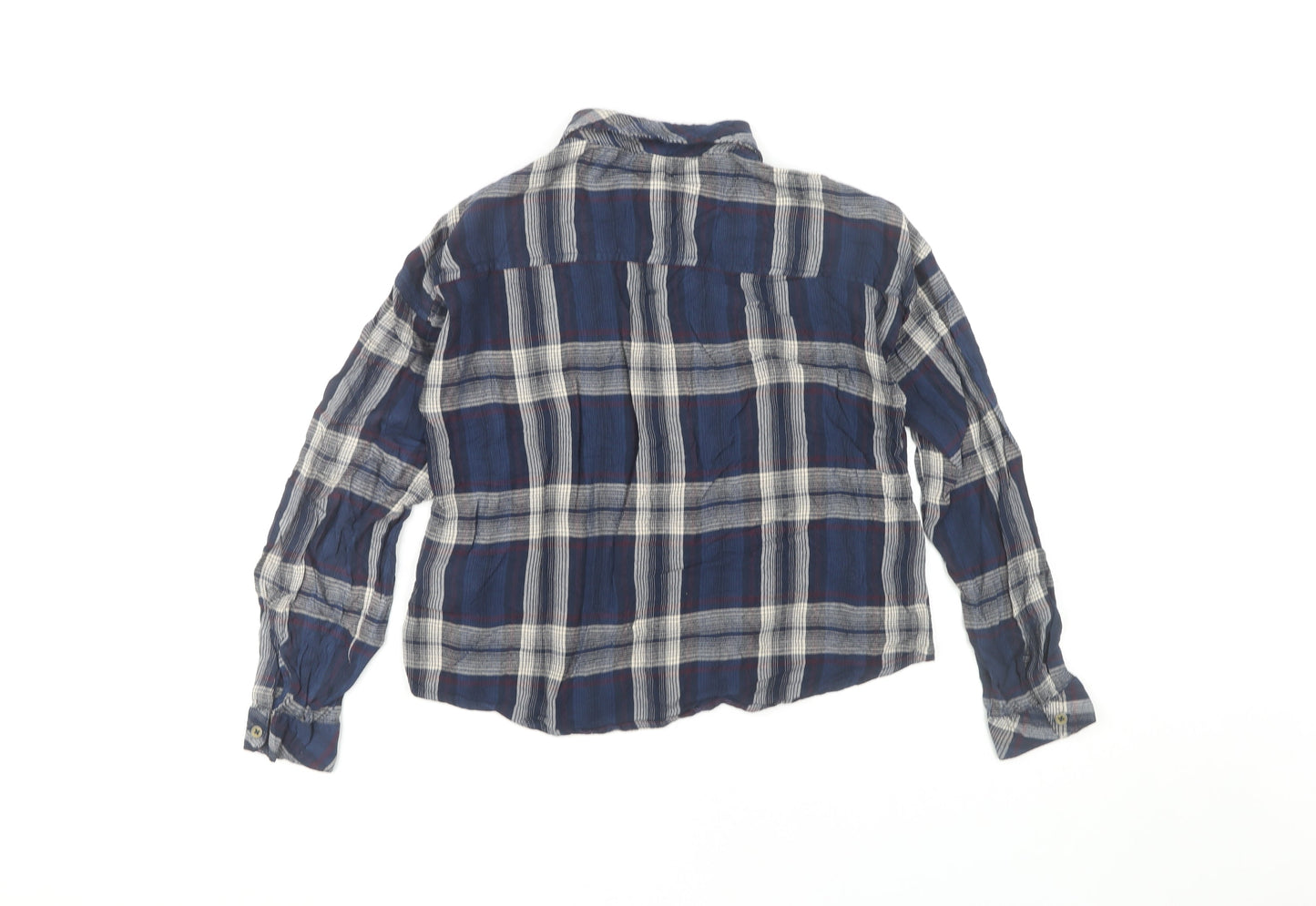 The Roadster Life Co. Boys Blue Plaid Long Sleeve Button-Up Shirt S