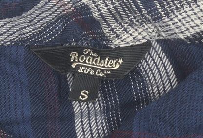 The Roadster Life Co. Boys Blue Plaid Long Sleeve Button-Up Shirt S
