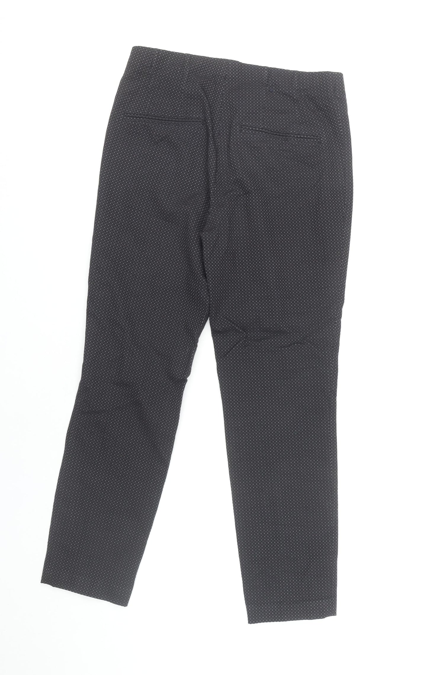 Atelier Gardeur Women's Black Geometric Slim Trousers Size 8