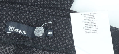 Atelier Gardeur Women's Black Geometric Slim Trousers Size 8