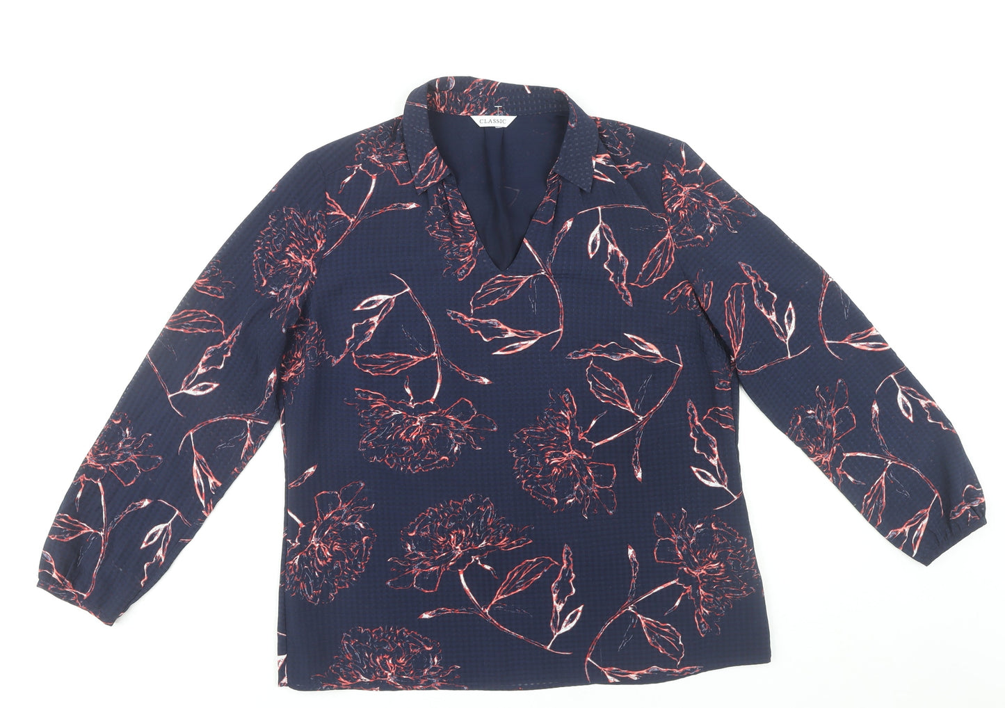 Womens UK Size 14 Marks and Spencer Blue Classic Blouse