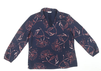 Womens UK Size 14 Marks and Spencer Blue Classic Blouse