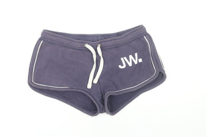 Jack Wills Womens Blue Cotton Hot Pants Shorts Size 6 Low Rise