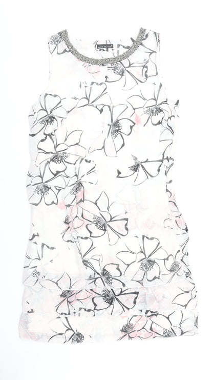 David Emanuel Women’s Multicoloured Floral Beaded Sheath Dress Size 18