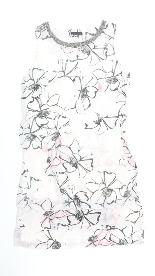 David Emanuel Women’s Multicoloured Floral Beaded Sheath Dress Size 18