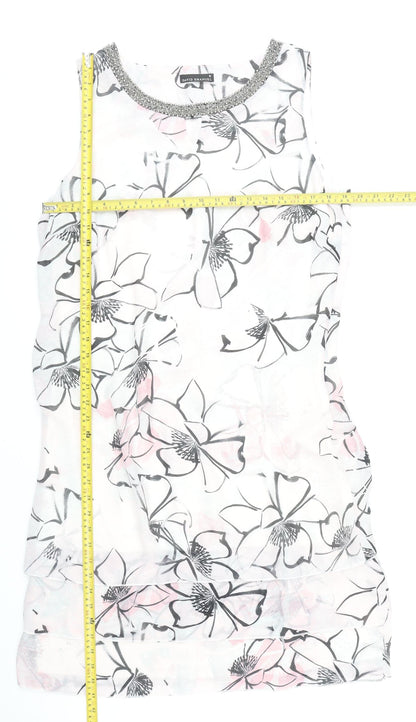 David Emanuel Women’s Multicoloured Floral Beaded Sheath Dress Size 18