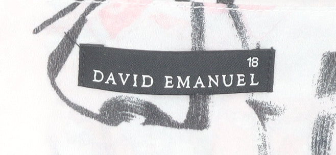 David Emanuel Women’s Multicoloured Floral Beaded Sheath Dress Size 18