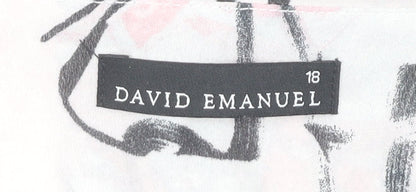 David Emanuel Women’s Multicoloured Floral Beaded Sheath Dress Size 18