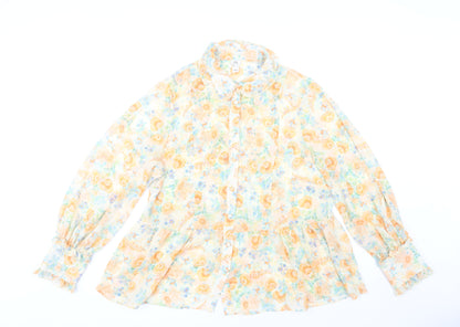 River Island Women’s Multicoloured Floral Chiffon Blouse UK 16