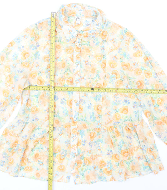 River Island Women’s Multicoloured Floral Chiffon Blouse UK 16