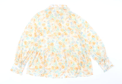 River Island Women’s Multicoloured Floral Chiffon Blouse UK 16
