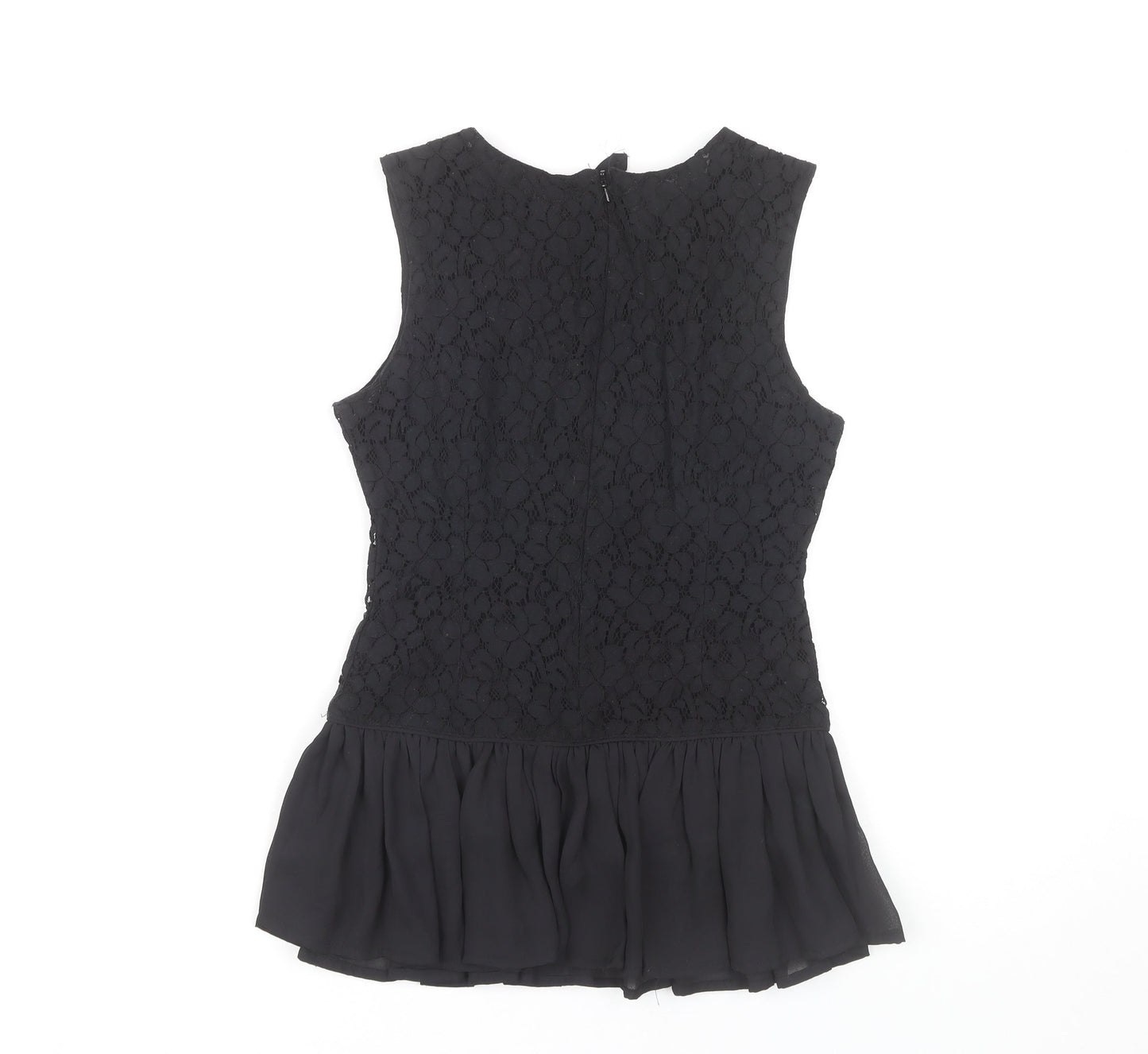Womens UK Size 6 H&M Black Peplum Blouse