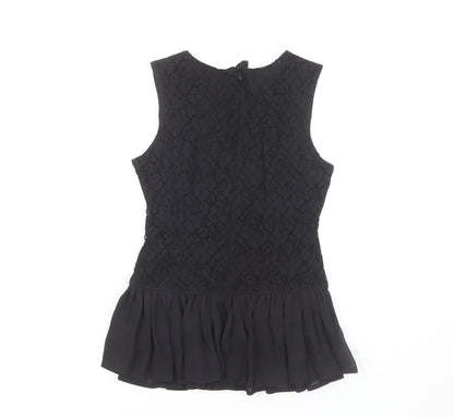Womens UK Size 6 H&M Black Peplum Blouse