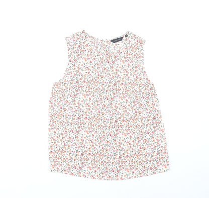 New Look Women’s Multicoloured Floral Blouse UK 10 Sleeveless