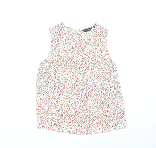 New Look Women’s Multicoloured Floral Blouse UK 10 Sleeveless