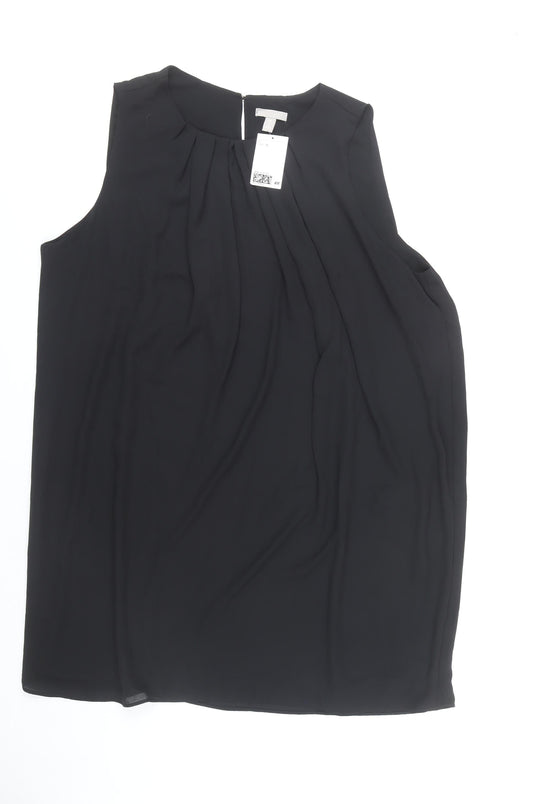H&M Women’s Black XL Shift Dress Sleeveless Knee Length Lined