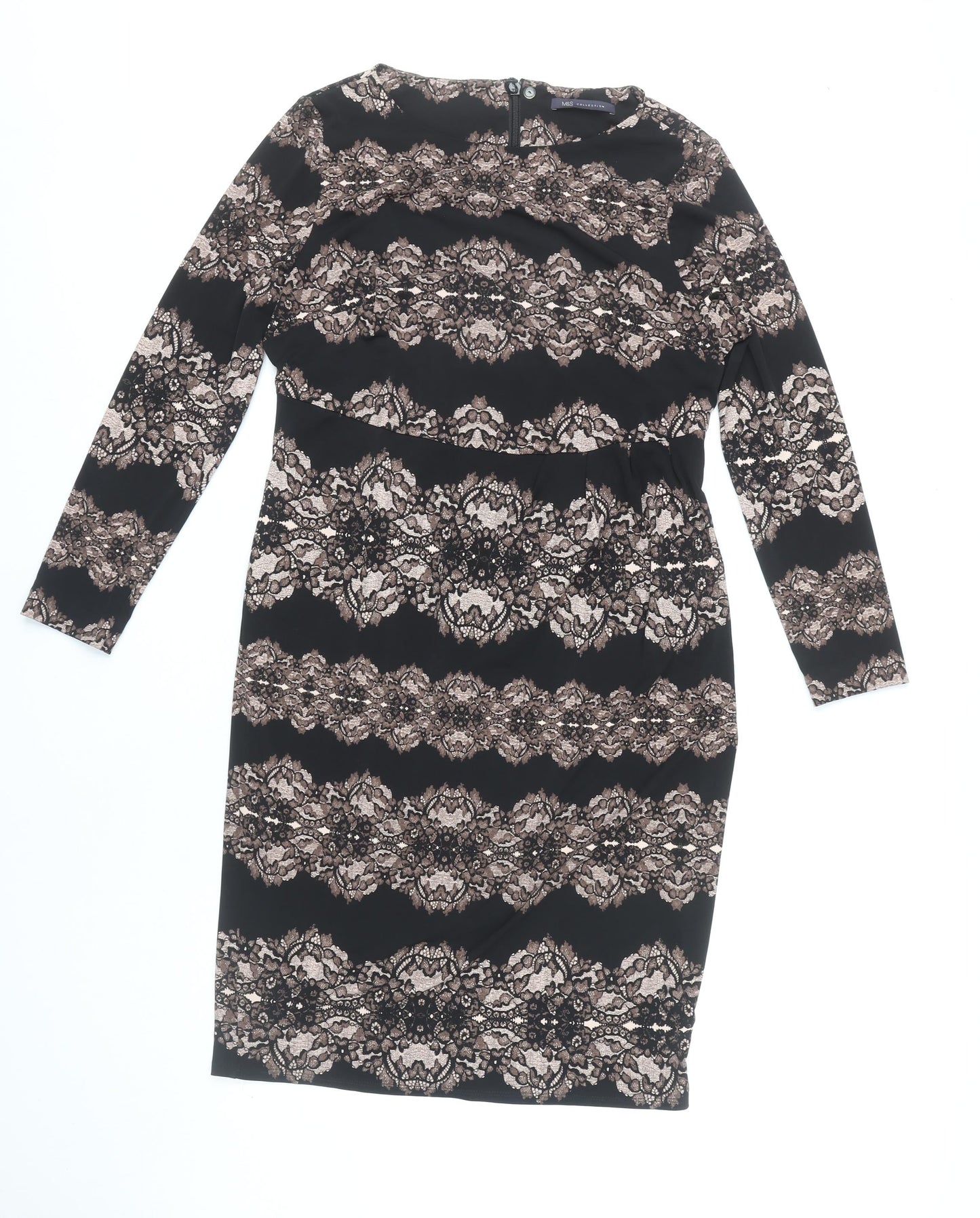 Marks and Spencer Women’s Black Floral Bodycon Dress Size 14