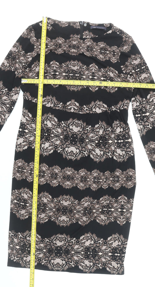 Marks and Spencer Women’s Black Floral Bodycon Dress Size 14