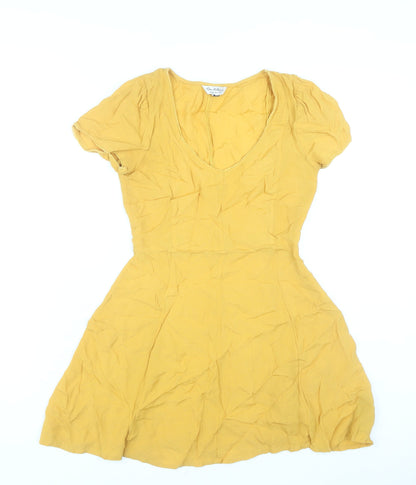 Miss Selfridge Women’s Yellow Fit & Flare Short Dress Size 4 Summer