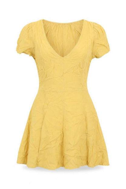 Miss Selfridge Women’s Yellow Fit & Flare Short Dress Size 4 Summer