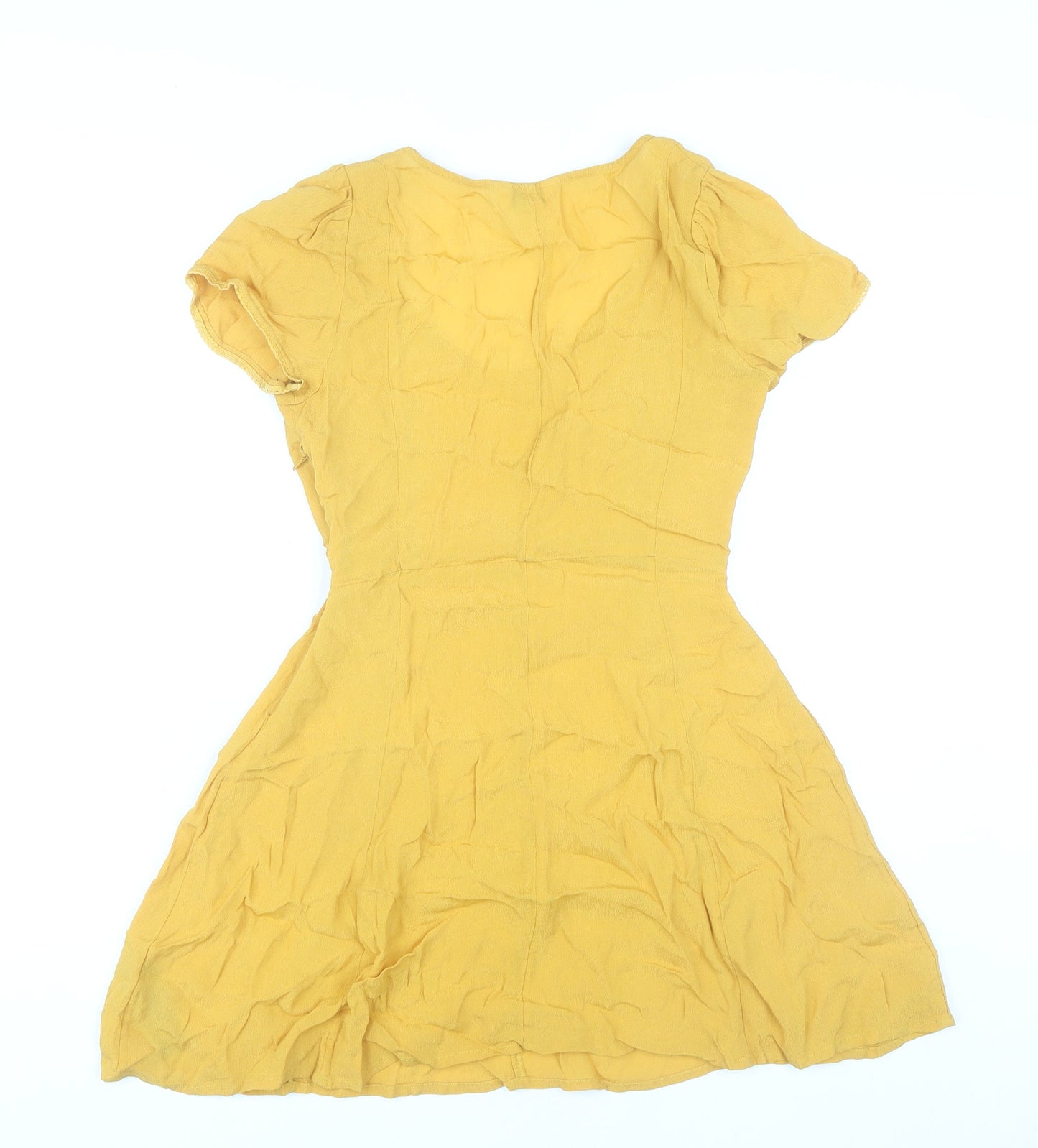 Miss Selfridge Women’s Yellow Fit & Flare Short Dress Size 4 Summer