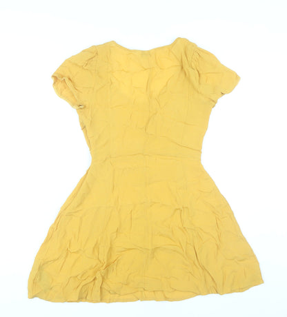 Miss Selfridge Women’s Yellow Fit & Flare Short Dress Size 4 Summer
