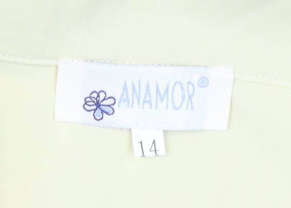 Womens UK Size 14 Anamor Beige Basic Button-Up
