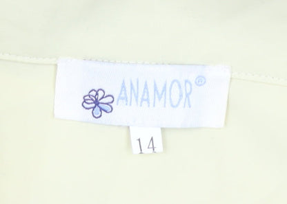 Womens UK Size 14 Anamor Beige Basic Button-Up