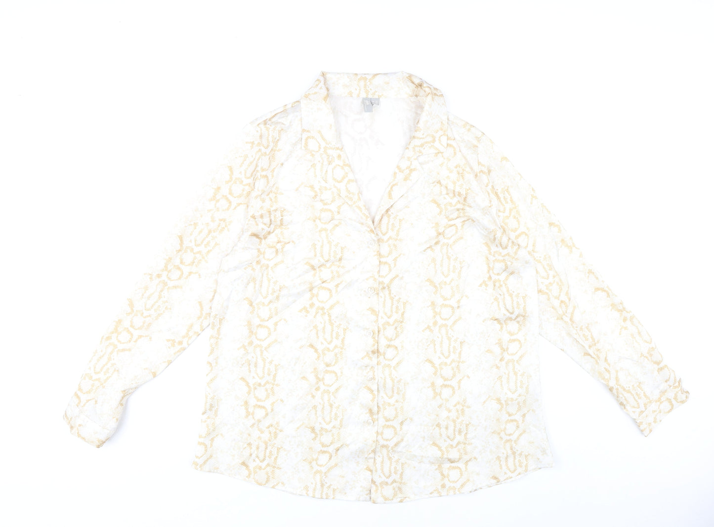 Womens UK Size 14 ASOS Beige Basic Button-Up