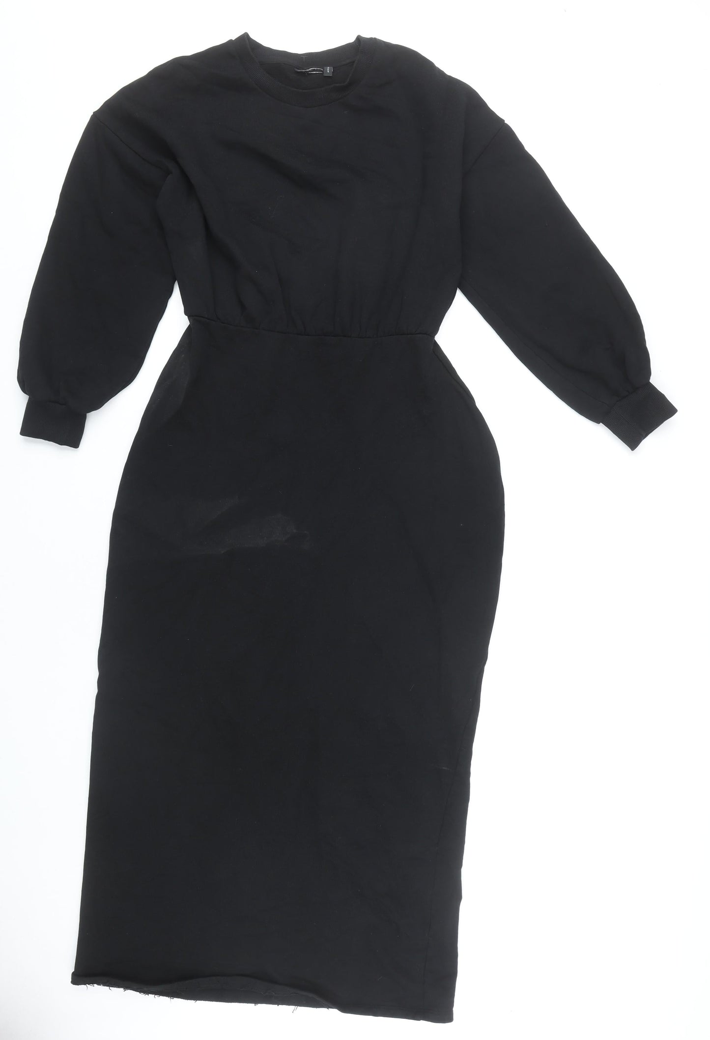 ASOS Design Women’s Black Cotton Midi Bodycon Dress Size 10