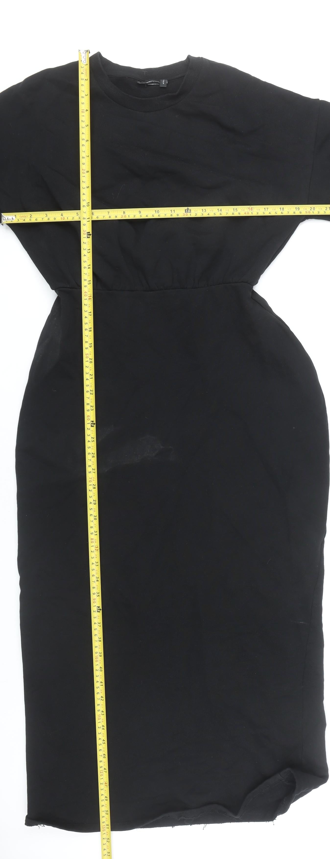 ASOS Design Women’s Black Cotton Midi Bodycon Dress Size 10