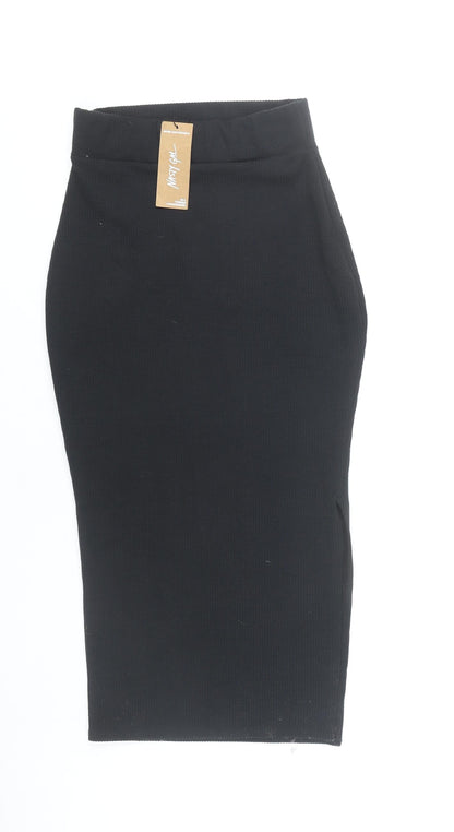 Nasty Gal Women's Black Size 10 Long Pencil Skirt Stretch