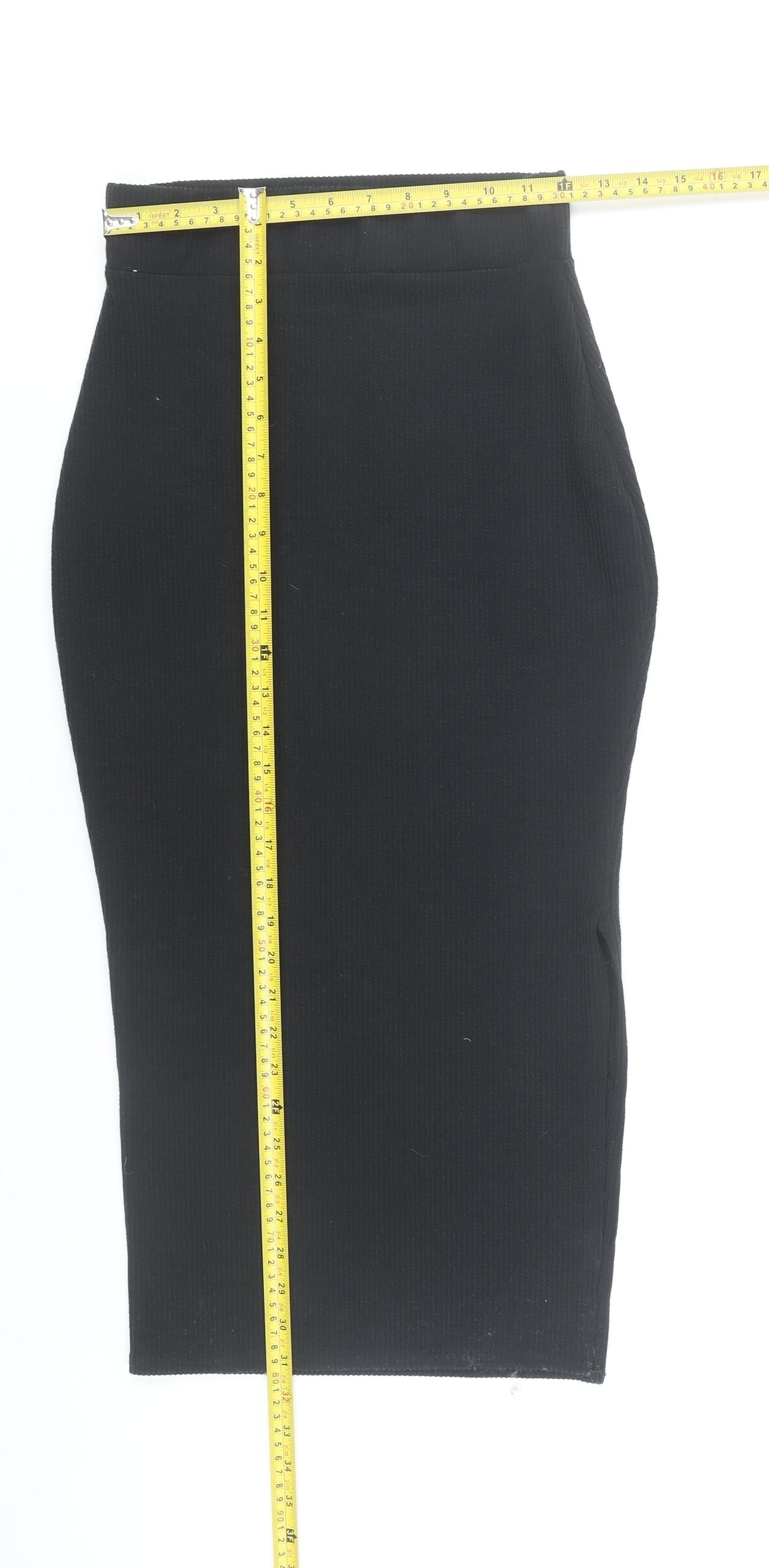 Nasty Gal Women's Black Size 10 Long Pencil Skirt Stretch