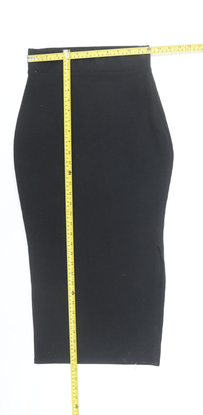 Nasty Gal Women's Black Size 10 Long Pencil Skirt Stretch