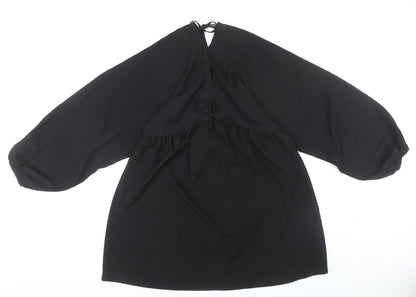 ASOS DESIGN Women’s Black Puff Sleeve Tie Back Dress Size 14